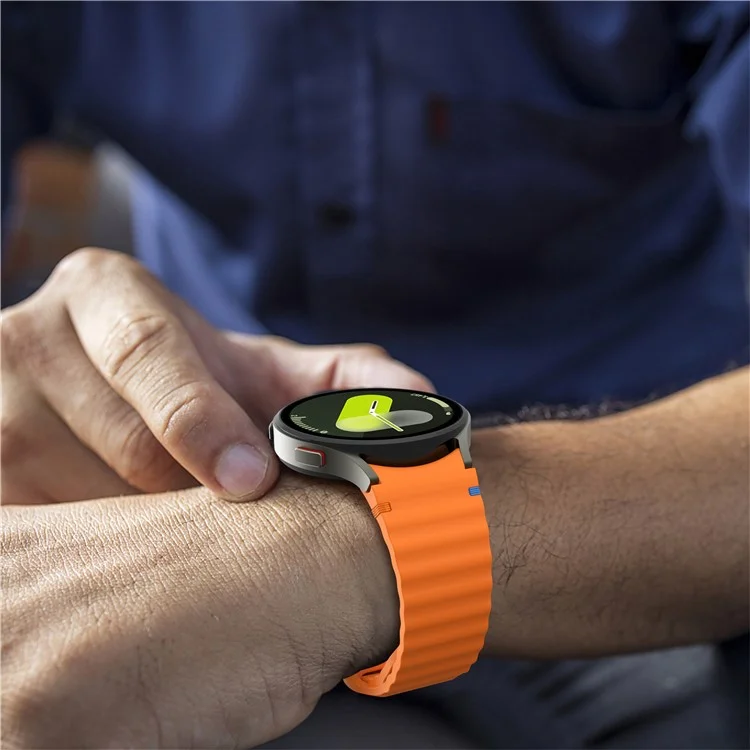 Armband für Samsung Galaxy Watch7 40mm 44mm / Watch6 40mm 44mm Wellen-Silikonarmband - Orange
