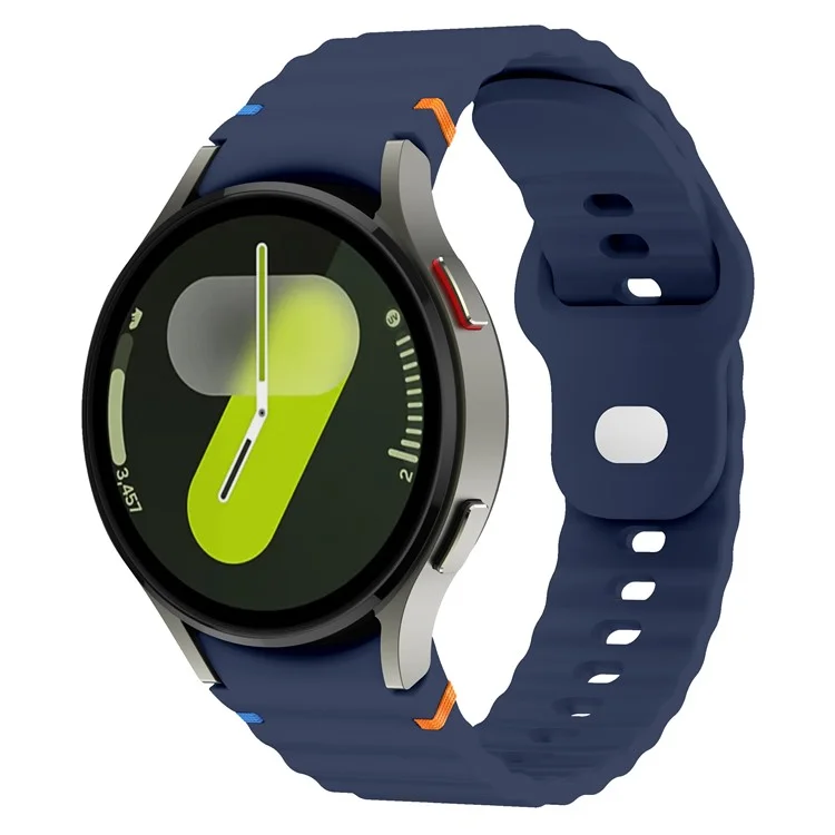 Bracelet de montre en silicone Wave pour Samsung Galaxy Watch7 40mm 44mm / Watch6 40mm 44mm - Bleu Minuit