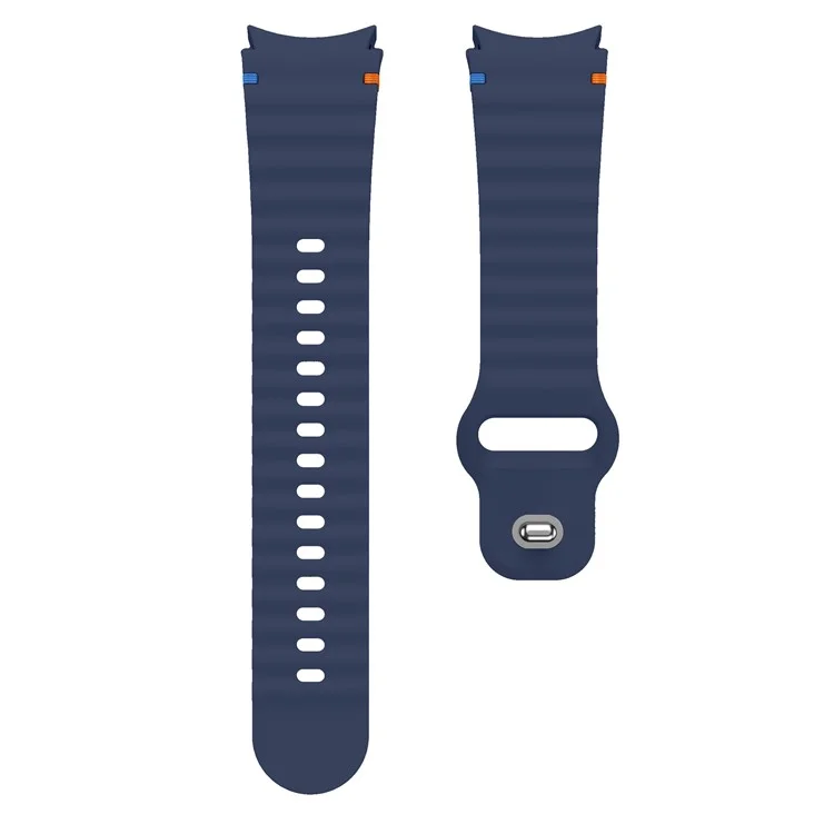 Bracelet de montre en silicone Wave pour Samsung Galaxy Watch7 40mm 44mm / Watch6 40mm 44mm - Bleu Minuit