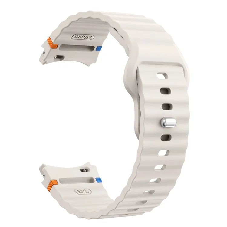 Bracelet de montre en silicone Wave pour Samsung Galaxy Watch7 40mm 44mm / Watch6 40mm 44mm - Lumière stellaire