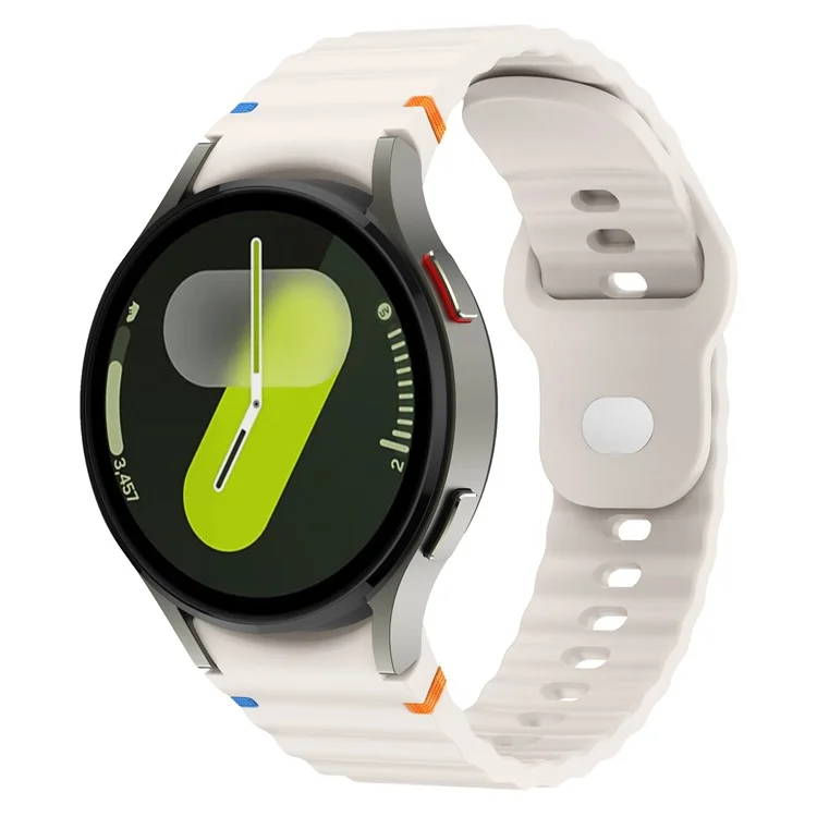Bracelet de montre en silicone Wave pour Samsung Galaxy Watch7 40mm 44mm / Watch6 40mm 44mm - Lumière stellaire