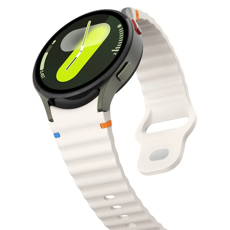 Bracelet de montre en silicone Wave pour Samsung Galaxy Watch7 40mm 44mm / Watch6 40mm 44mm - Lumière stellaire