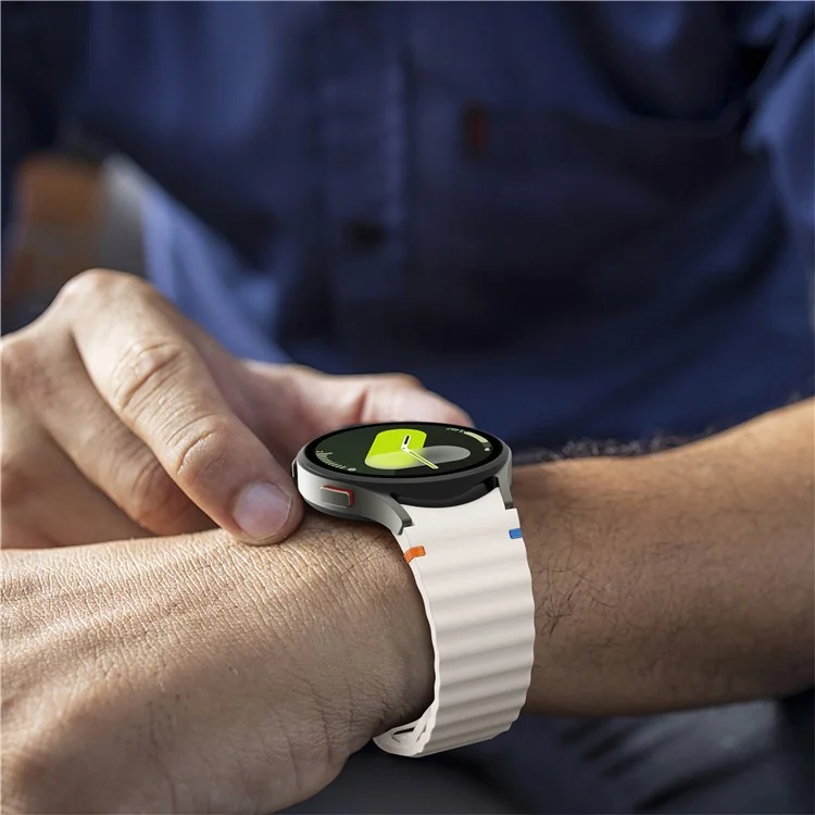 Bracelet de montre en silicone Wave pour Samsung Galaxy Watch7 40mm 44mm / Watch6 40mm 44mm - Lumière stellaire