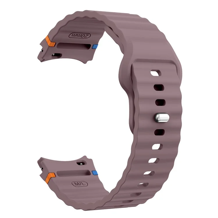 Bracelet de montre pour Samsung Galaxy Watch7 40 mm 44 mm / Watch6 40 mm 44 mm Bracelet en silicone à vagues - Violet fumé