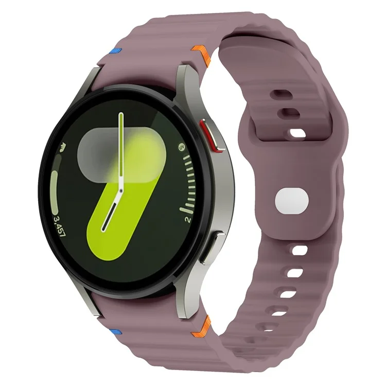Bracelet de montre pour Samsung Galaxy Watch7 40 mm 44 mm / Watch6 40 mm 44 mm Bracelet en silicone à vagues - Violet fumé