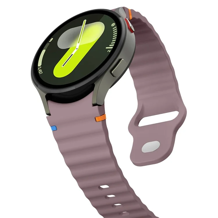 Bracelet de montre pour Samsung Galaxy Watch7 40 mm 44 mm / Watch6 40 mm 44 mm Bracelet en silicone à vagues - Violet fumé