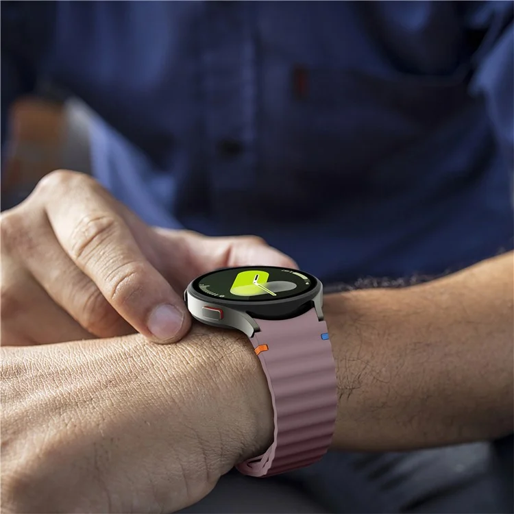 Bracelet de montre pour Samsung Galaxy Watch7 40 mm 44 mm / Watch6 40 mm 44 mm Bracelet en silicone à vagues - Violet fumé
