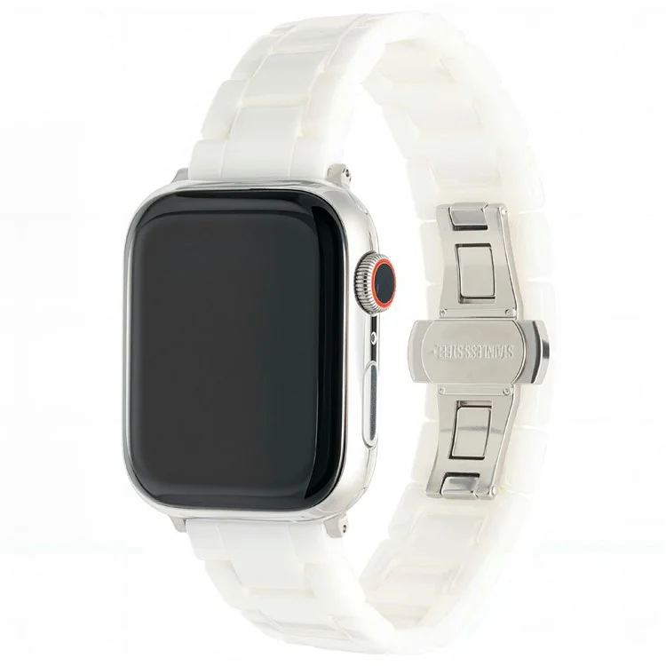 Watch Band For Apple Watch Series 10 9 8 7 SE 6 5 4 3 2 1 42mm 41mm 40mm 38mm Ceramic Bead Strap - White