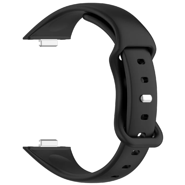 For Huawei Watch Fit 4 Watch Band Figure-8 Buckle Slim Silicone Adjustable Strap - Black
