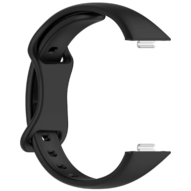 For Huawei Watch Fit 4 Watch Band Figure-8 Buckle Slim Silicone Adjustable Strap - Black