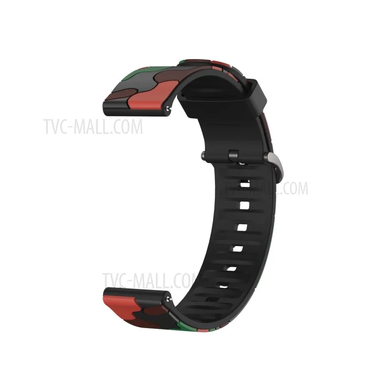 20MM Stylischer Camouflage-Muster Flexibler Silikon-Uhrenarmband für Samsung Galaxy Watch4 Classic 46mm 42mm/Watch4 44mm 40mm/Polar Ignite - Rot