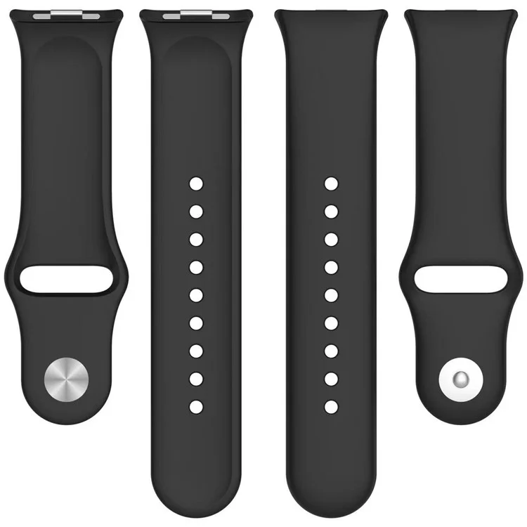 Ремешок для Xiaomi Redmi Watch 5 / Watch 4 / Xiaomi Smart Band 9 Pro / Band 8 Pro с обратной пряжкой из силикона - Черный