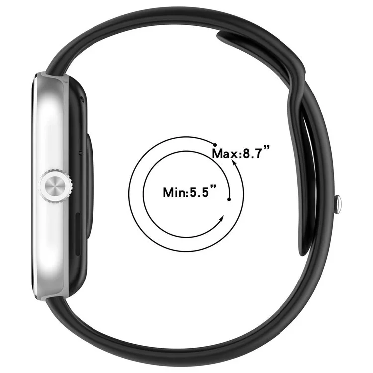 Ремешок для Xiaomi Redmi Watch 5 / Watch 4 / Xiaomi Smart Band 9 Pro / Band 8 Pro с обратной пряжкой из силикона - Черный