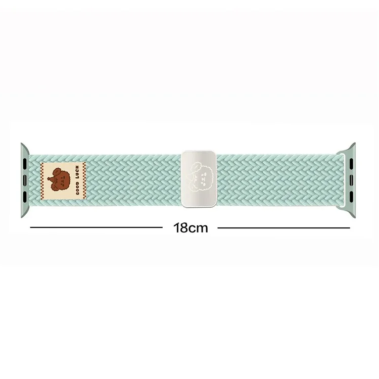 Watch Band For Apple Watch Series 10 9 8 7 SE 6 5 4 3 2 1 42mm 41mm 40mm 38mm Top Hat Bear Braided Nylon Magnetic Strap - Wine Red