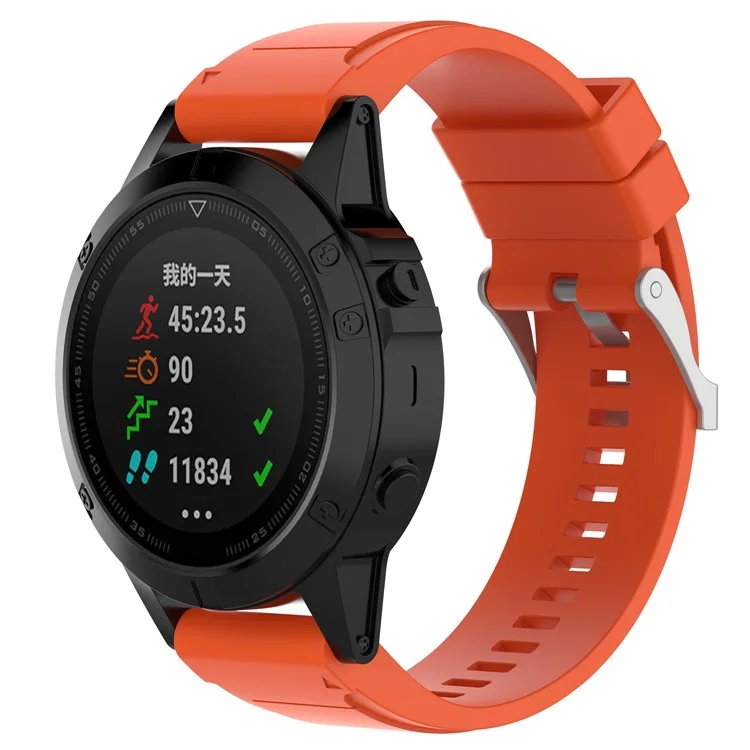 For Garmin Fenix 6X Replacement Strap Quick Release Silicone Watch Band (MOQ: 10Pcs) - Orange