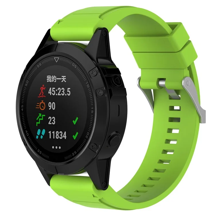 Pour Garmin Fenix 6X Bracelet de Remplacement à Libération Rapide en Silicone (MOQ : 10 Pcs) - Vert
