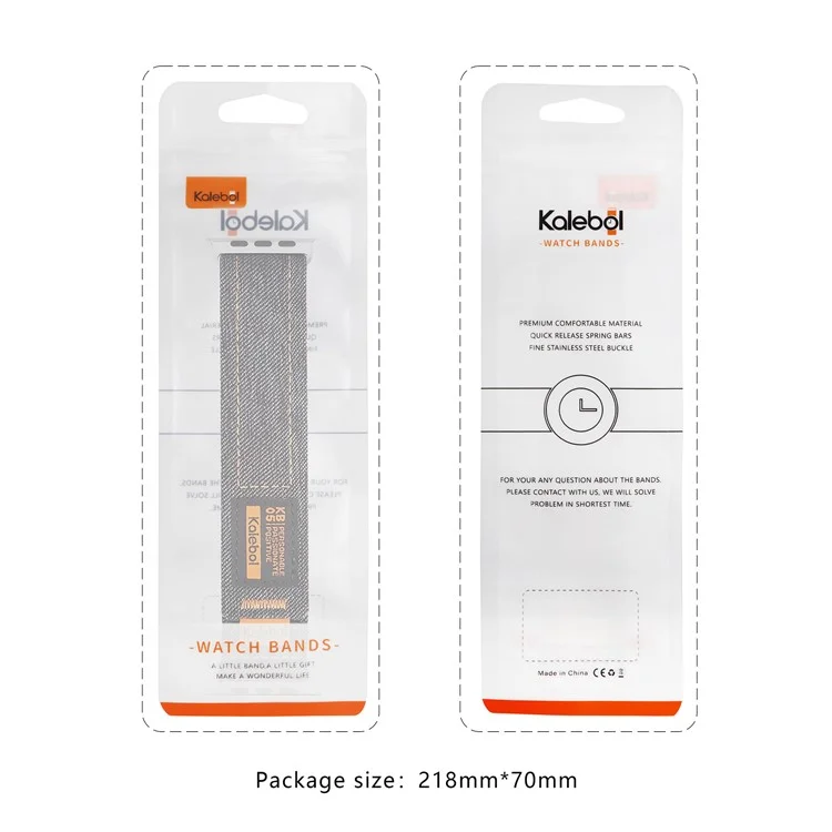 Pulseira KALEBOL para Apple Watch Series 10 Ultra 9 8 7 SE 6 5 4 3 2 1 46mm 49mm 45mm 44mm 42mm Alça de Pulso de Nylon com Loop de Jeans - Preto