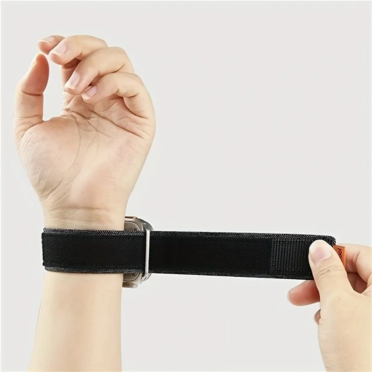 Pulseira KALEBOL para Apple Watch Series 10 Ultra 9 8 7 SE 6 5 4 3 2 1 46mm 49mm 45mm 44mm 42mm Alça de Pulso de Nylon com Loop de Jeans - Preto