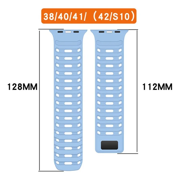Silicone Strap for Apple Watch Series 10 9 8 7 SE 6 5 4 3 2 1 42mm 41mm 40mm 38mm Stylish Magnetic Watch Band - White+Blue