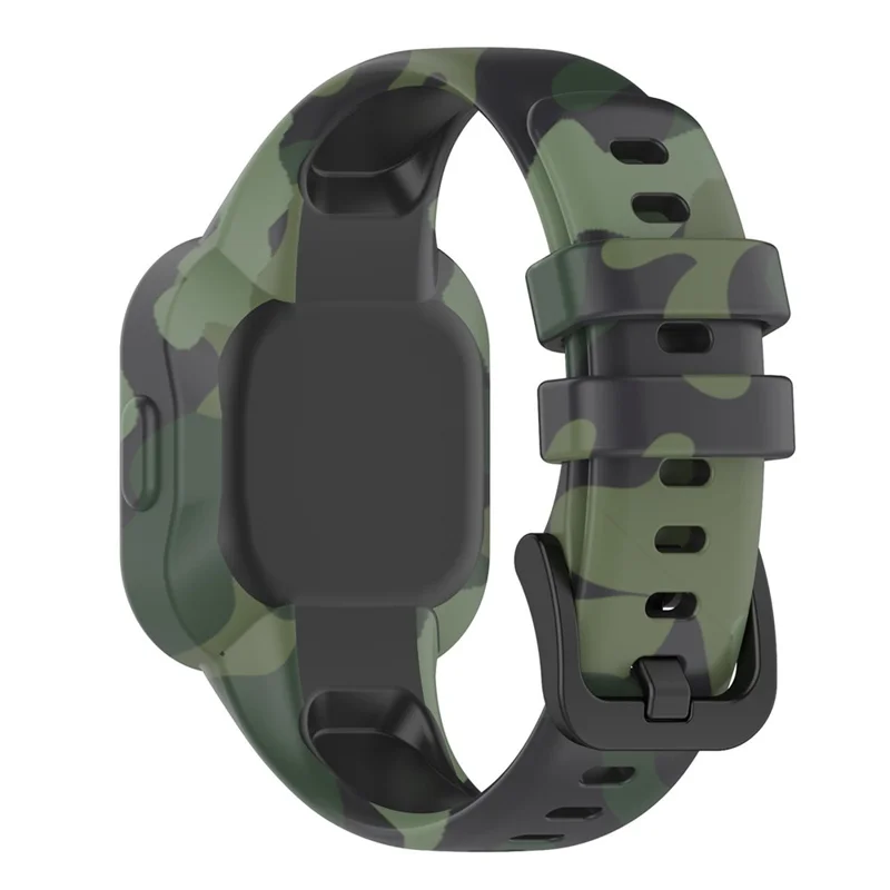 For GarminFit RJ3 / Garmin Vivofit JR3 Pattern Printing Silicone Smart Watch Band Wrist Strap Replacement - Camouflage Green
