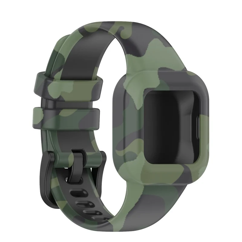For GarminFit RJ3 / Garmin Vivofit JR3 Pattern Printing Silicone Smart Watch Band Wrist Strap Replacement - Camouflage Green