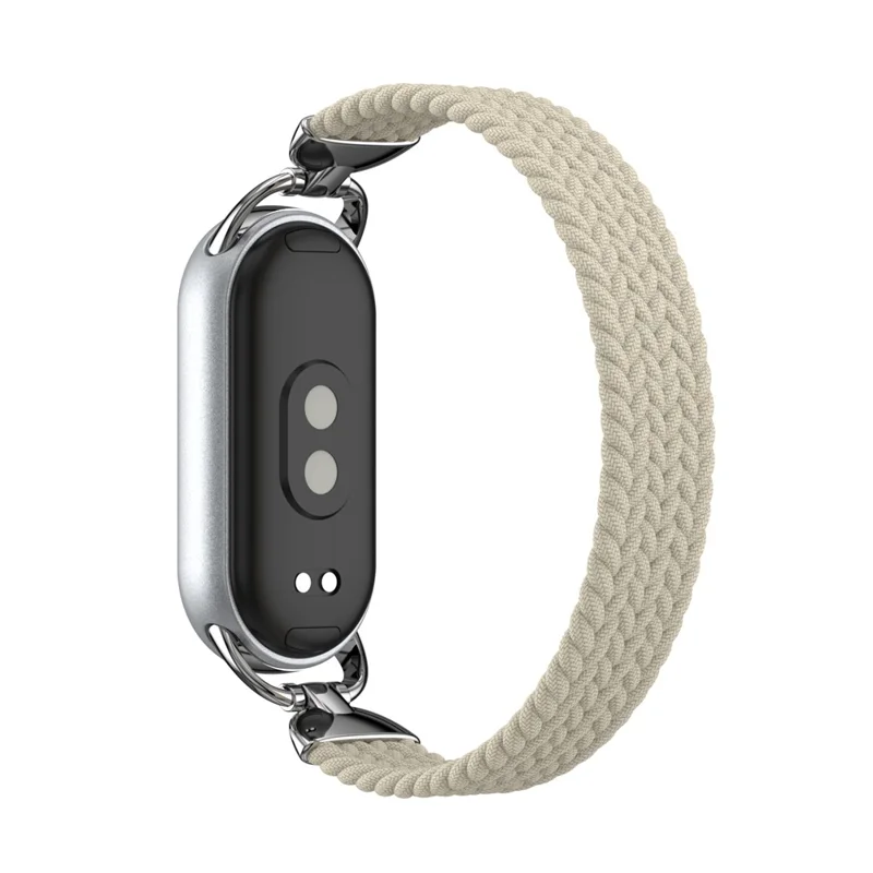 Ремешок для Xiaomi Smart Band 10 / 9 / 8 нейлоновый плетеный с металлическим коннектором, размер S - Звездный свет