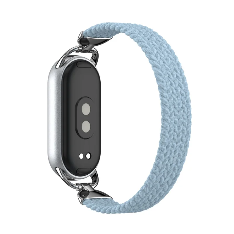 Pulseira de Nylon Tecido com Conector Metálico para Xiaomi Smart Band 10 / 9 / 8, Tamanho P - Azul