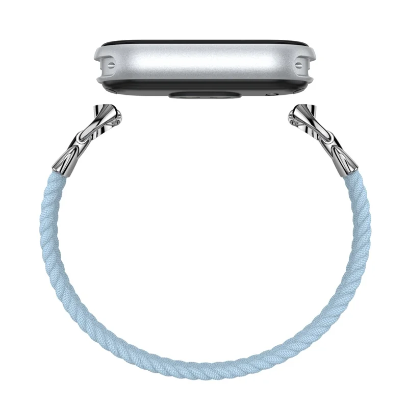 Pulseira de Nylon Tecido com Conector Metálico para Xiaomi Smart Band 10 / 9 / 8, Tamanho P - Azul