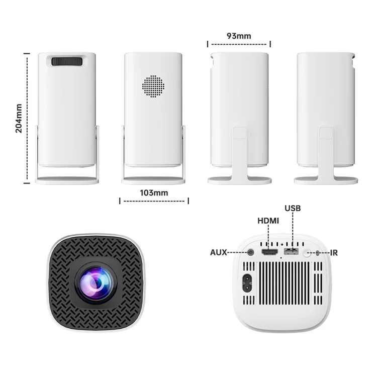 P30MAX Portable Gaming Projector with 2 Controller 720P HD Android 11 36000+ Games Screen Projection Device - EU Plug
