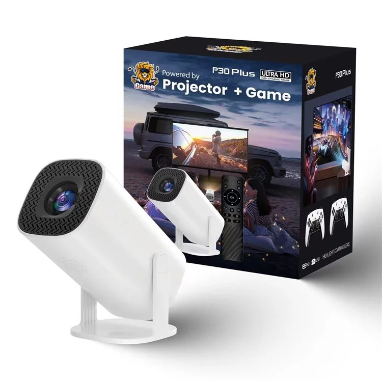 P30Plus Portable Gaming LED Projector 1280x720P 150 ANSI Lumens Android 11 Game Projector - EU Plug