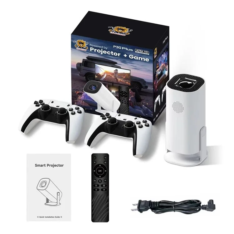 P30Plus Portable Gaming LED Projector 1280x720P 150 ANSI Lumens Android 11 Game Projector - EU Plug
