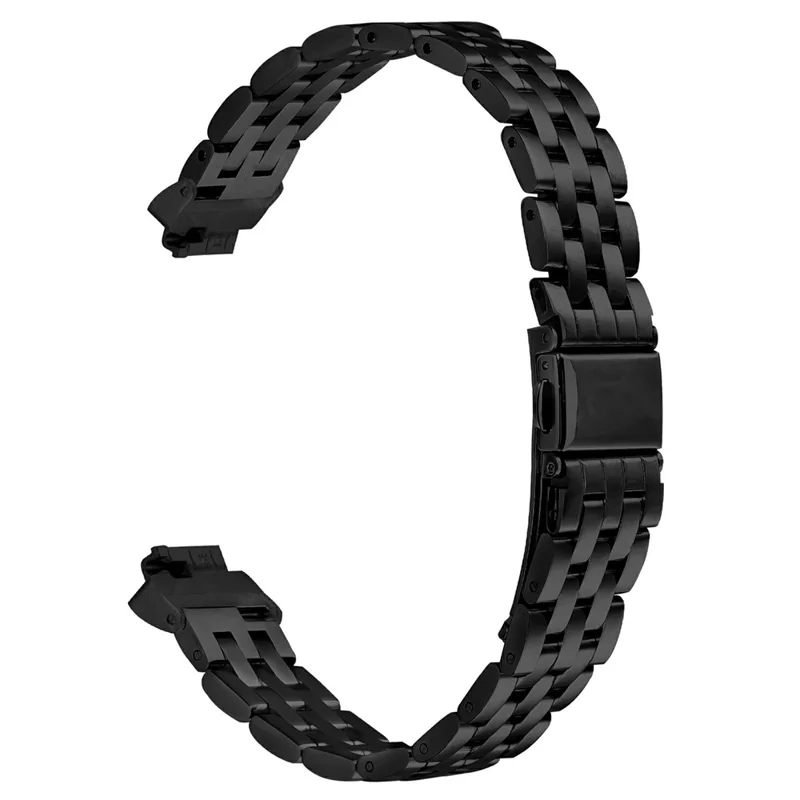 For Fitbit Inspire 2  /  Fitbit Inspire Stainless Steel Watch Band Slingshot Clasp Adjustable Wrist Strap - Black