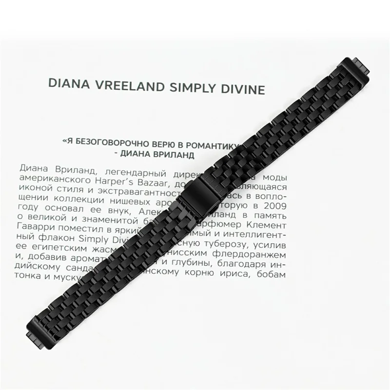 For Fitbit Inspire 2  /  Fitbit Inspire Stainless Steel Watch Band Slingshot Clasp Adjustable Wrist Strap - Black