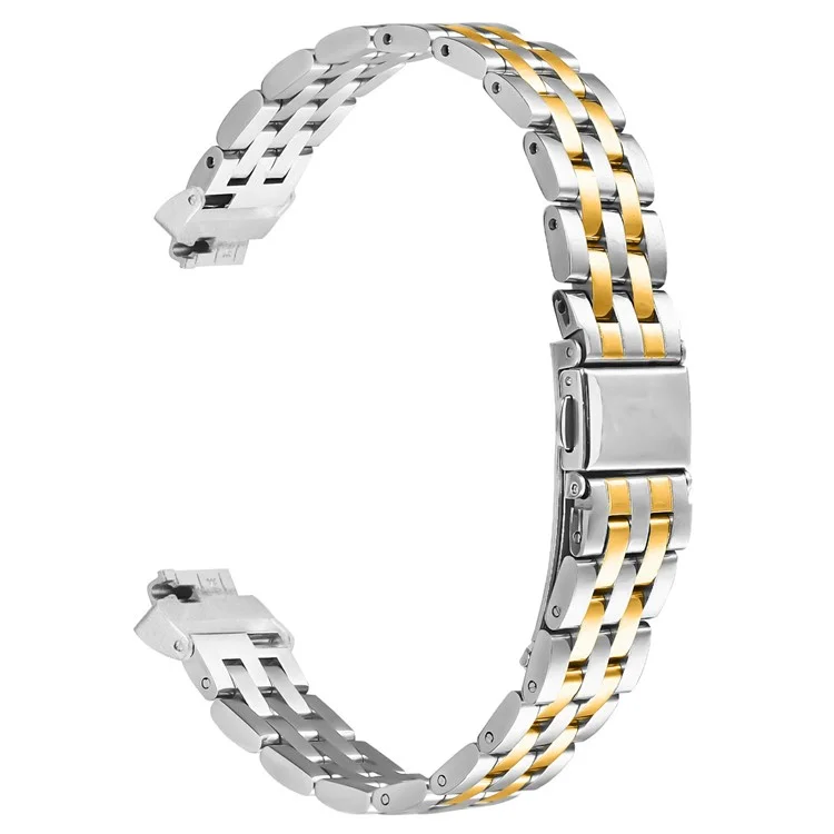For Fitbit Inspire 2  /  Fitbit Inspire Stainless Steel Watch Band Slingshot Clasp Adjustable Wrist Strap - Silver  /  Gold