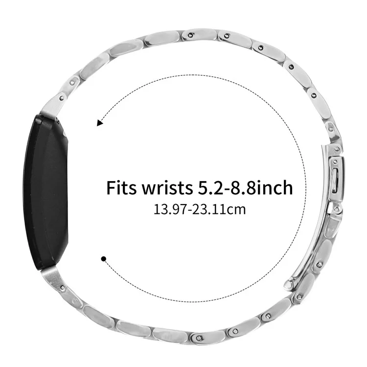 For Fitbit Inspire 2  /  Fitbit Inspire Stainless Steel Watch Band Slingshot Clasp Adjustable Wrist Strap - Silver  /  Gold