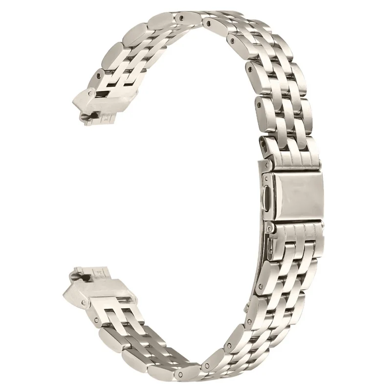 For Fitbit Inspire 2  /  Fitbit Inspire Stainless Steel Watch Band Slingshot Clasp Adjustable Wrist Strap - Starlight