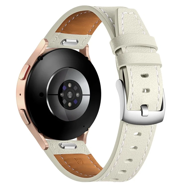 Für Huawei Watch GT 5 41mm Uhrenarmband 18mm Verstellbares Echtes Kuhledergürtel - Beige