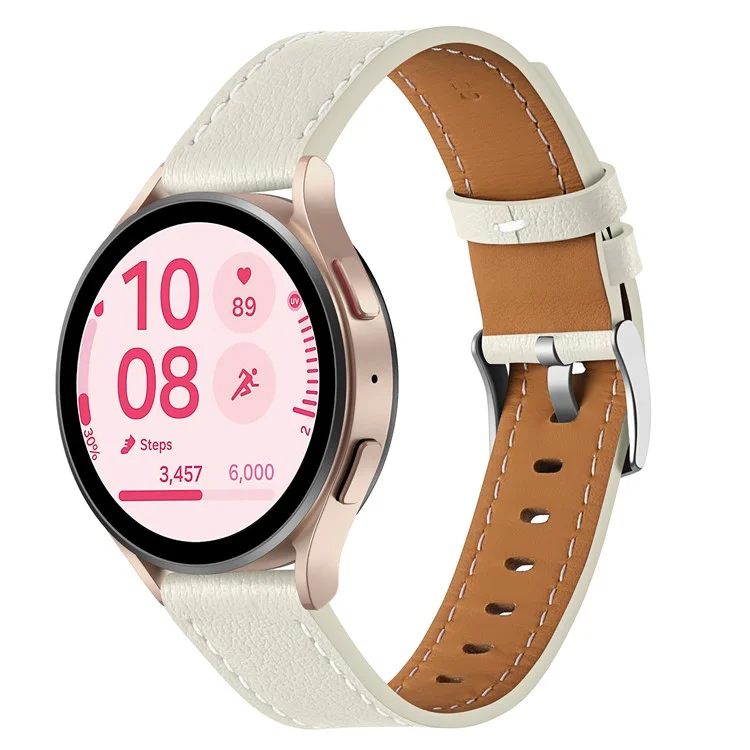 Für Huawei Watch GT 5 41mm Uhrenarmband 18mm Verstellbares Echtes Kuhledergürtel - Beige