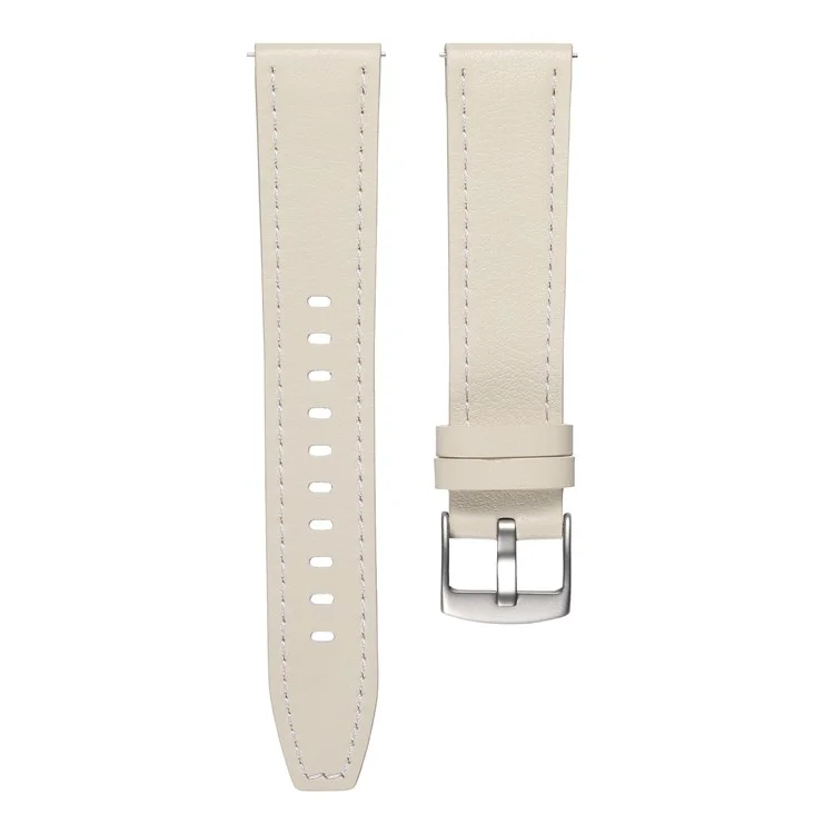 Für Huawei Watch GT 5 41mm Uhrenarmband 18mm Verstellbares Echtes Kuhledergürtel - Beige