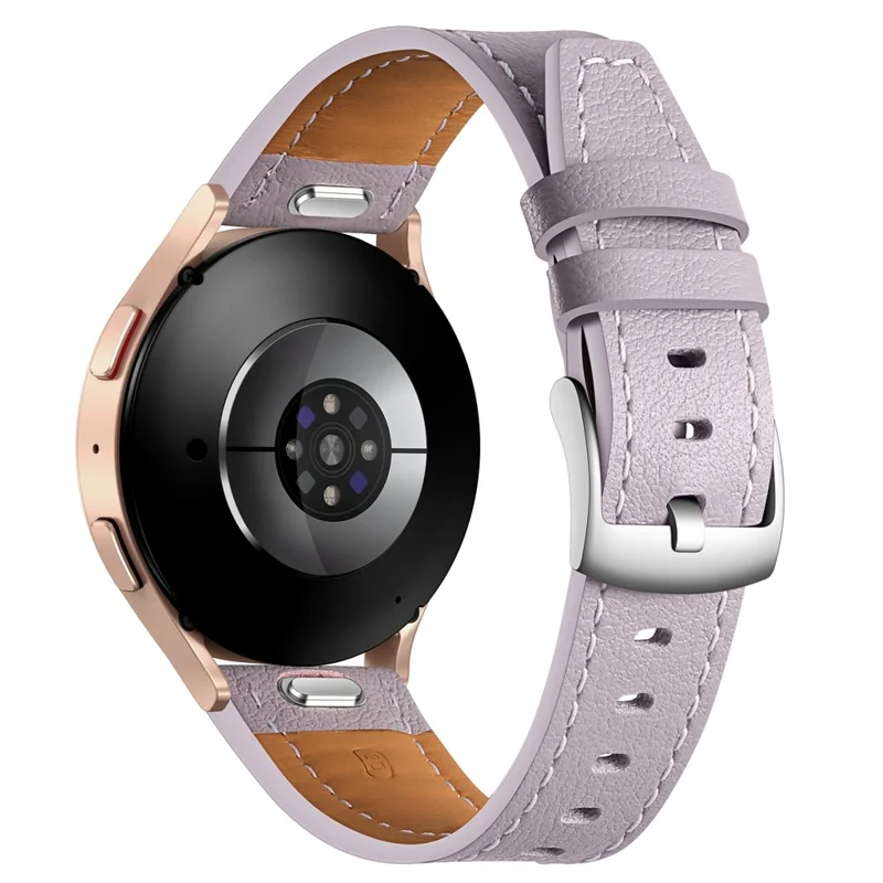 For Huawei Watch GT 5 41mm Watch Band 18mm Adjustable Genuine Cow Leather Strap - Purple