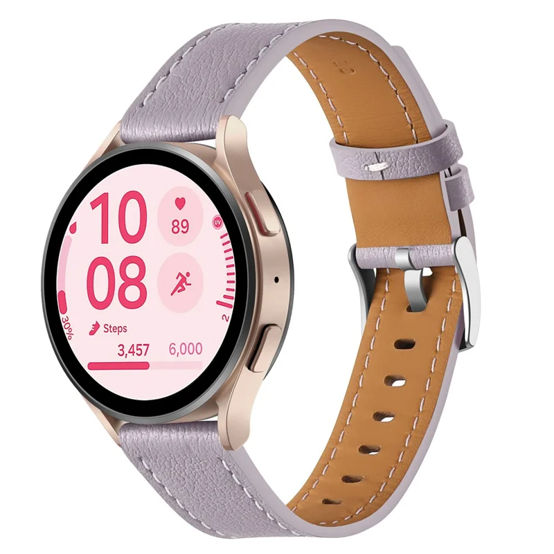 For Huawei Watch GT 5 41mm Watch Band 18mm Adjustable Genuine Cow Leather Strap - Purple