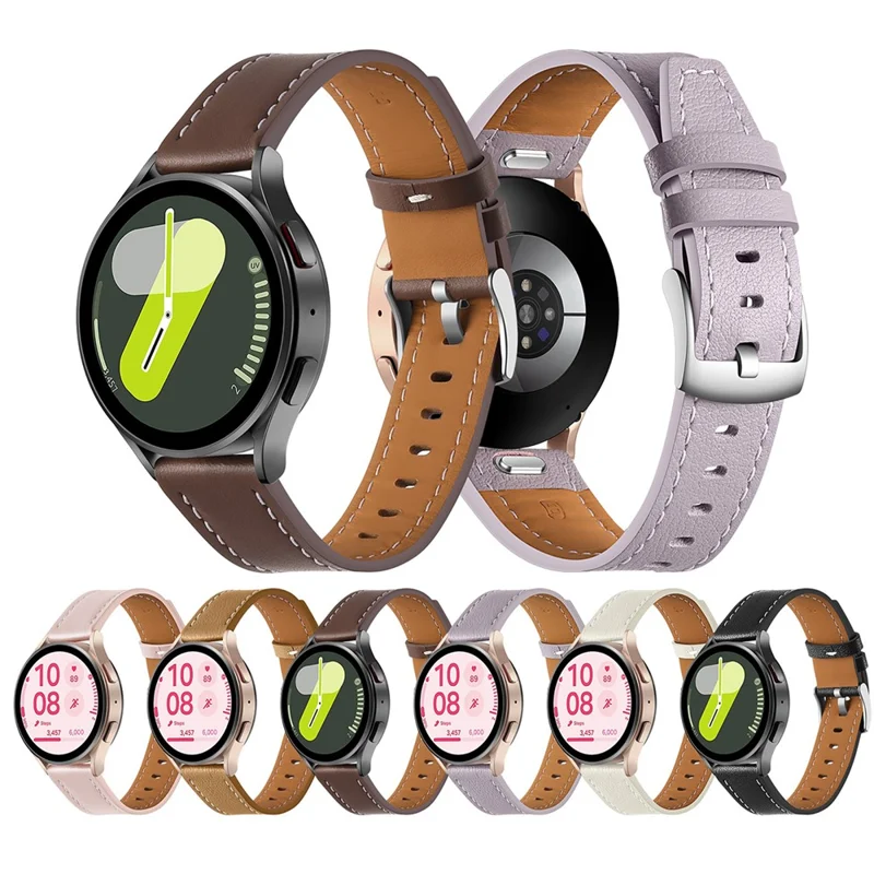 For Huawei Watch GT 5 41mm Watch Band 18mm Adjustable Genuine Cow Leather Strap - Purple