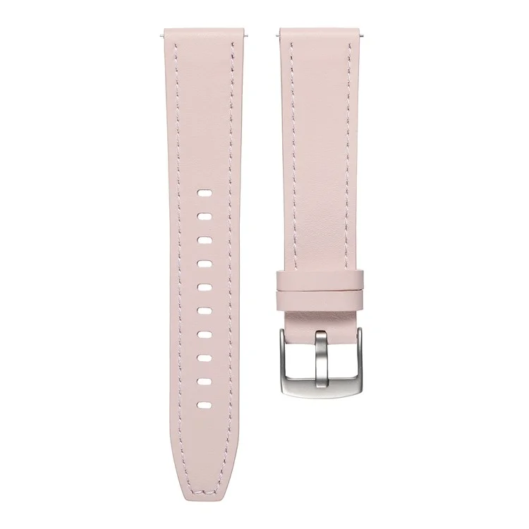 Pour Huawei Watch GT 5 46mm Bracelet 22mm Cuir de Vache Véritable Réglable - Rose Clair