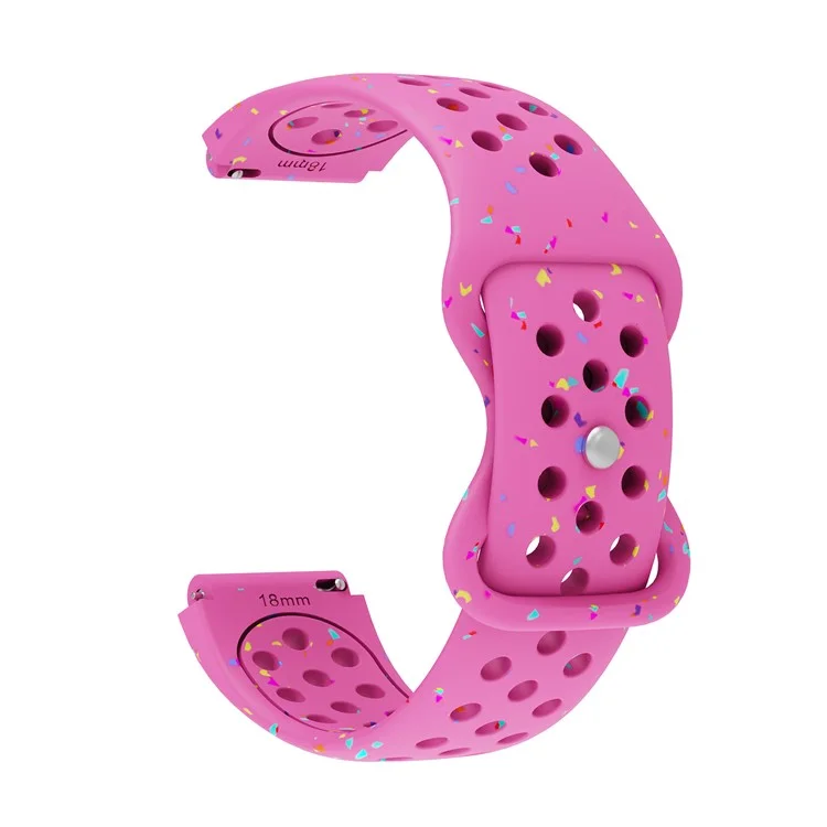Cinturino di ricambio da 18 mm per Huawei Watch GT 5 41mm / GT 4 41mm, design a pois colorati, in silicone con più fori - Rosa