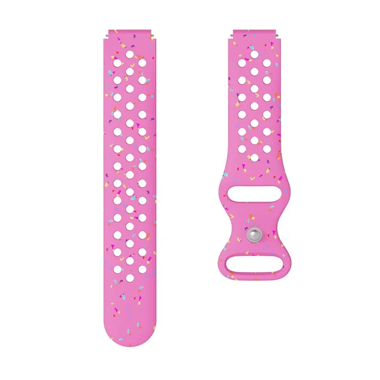 Cinturino di ricambio da 18 mm per Huawei Watch GT 5 41mm / GT 4 41mm, design a pois colorati, in silicone con più fori - Rosa