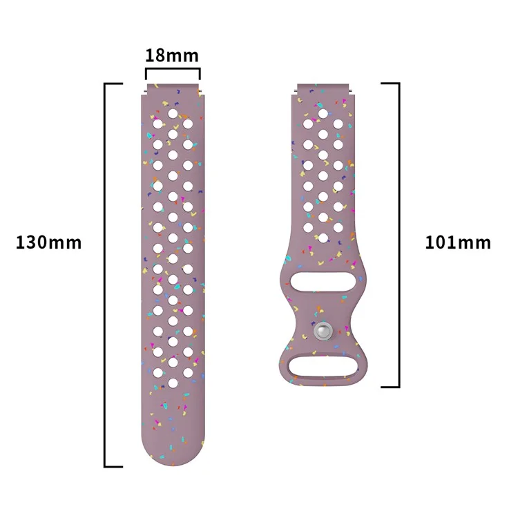 Cinturino di ricambio da 18 mm per Huawei Watch GT 5 41mm / GT 4 41mm, design a pois colorati, in silicone con più fori - Rosa