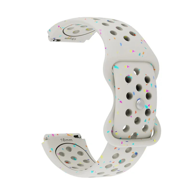 18mm Replacement Strap for Huawei Watch GT 5 41mm / GT 4 41mm Color Dot Silicone Watch Band Multi Hole Design - Starlight