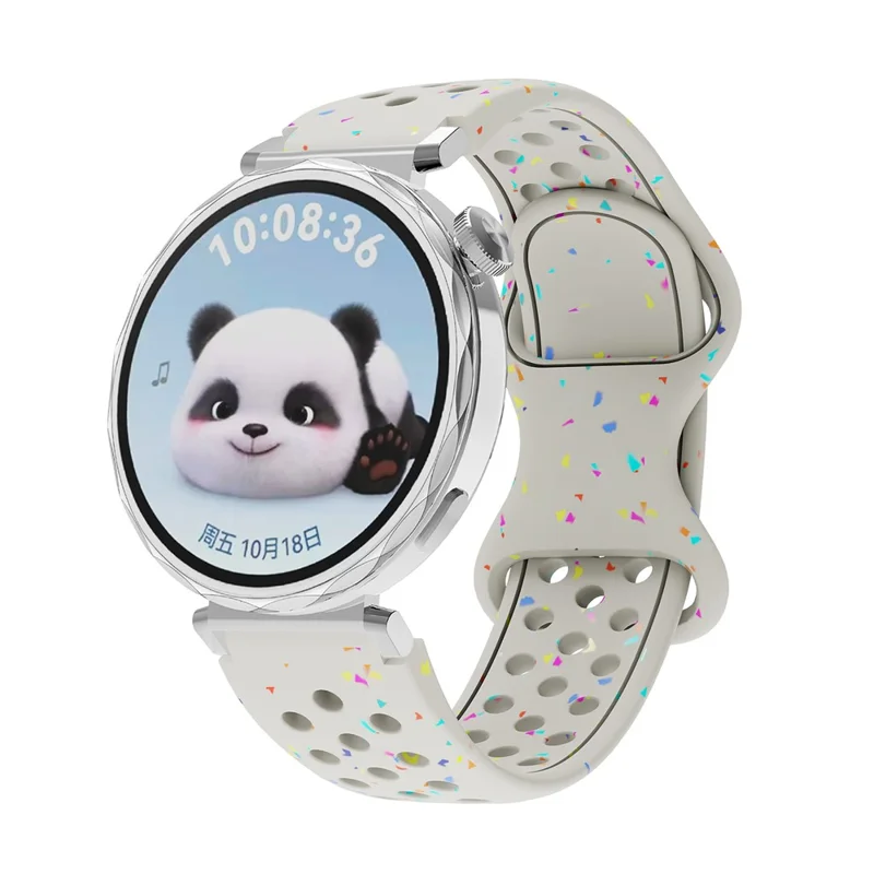 18mm Replacement Strap for Huawei Watch GT 5 41mm / GT 4 41mm Color Dot Silicone Watch Band Multi Hole Design - Starlight