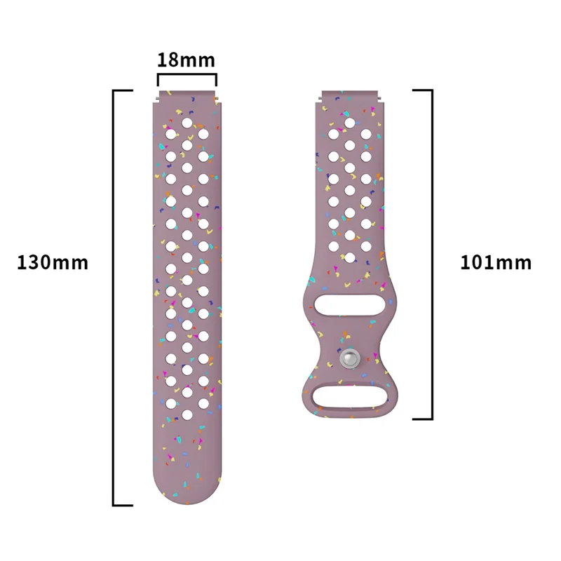 18mm Replacement Strap for Huawei Watch GT 5 41mm / GT 4 41mm Color Dot Silicone Watch Band Multi Hole Design - Starlight