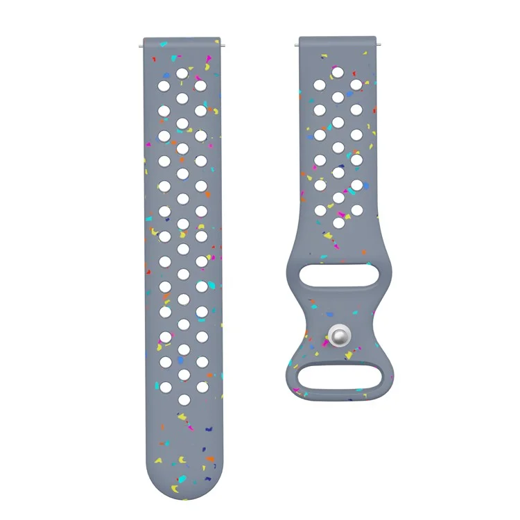 20mm Replacement Strap for Samsung Galaxy Watch7 44mm / 40mm Color Dot Silicone Watch Band Multi Hole Design - Grey Blue